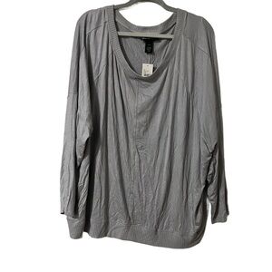 NWT Lane Bryant Silver Crew Neck Sweater Lightweight Layers Plus Size 26 Casual